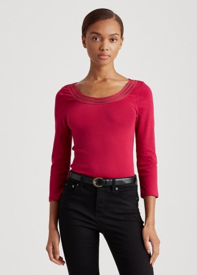 Ralph Lauren Cotton Elbow-Sleeve Top Dame Danmark (ZKWMF6203)